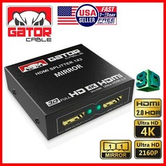 HDMI 2.0 Cable Repeater Mirror Amplifier Duplicator 4K HDTV Monitor 1 In 2 Out