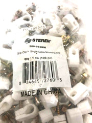 Steren 200-963WH(SINGLE SCREW CLIP) 2 BAGS TOTAL( Qty: 200) NEW.