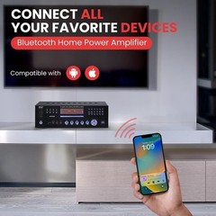 Pyle Bluetooth Home Theater Amplifier Receiver w/ Multimedia Disc Player, 3000 W