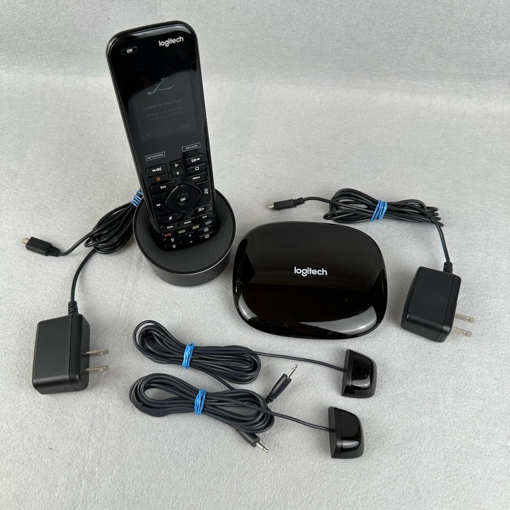 Logitech Harmony Elite Remote System N-R0010 / O-R004 w/ Hub & Dock 2 IR -TESTED