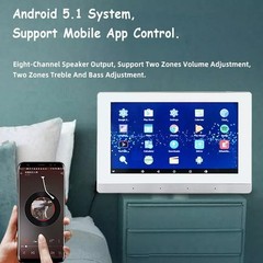 Touch Screen in wall Amplifier 7” Stereo Audio Background Music WIFI Bluetooth