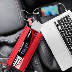 Cantonape 1200W Car Power Inverter DC 12V to 110V/120V AC 1200W, Red