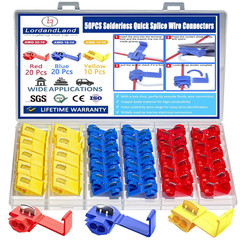 50PCS Solderless Quick Splice Wire Connectors, 22-10 AWG Lock Snap Electrical Wi