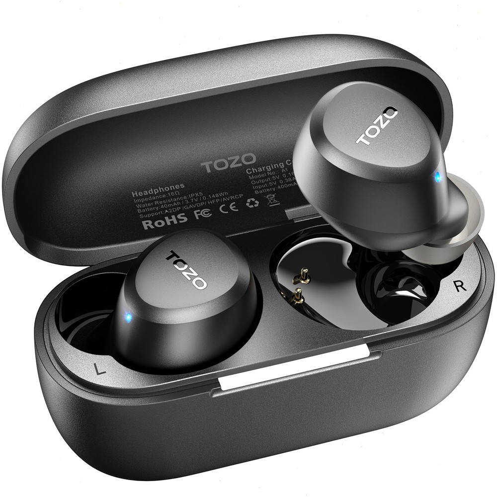 TOZO – A1 Lightweight Wireless Earbuds Headphones, Black – Refurbished