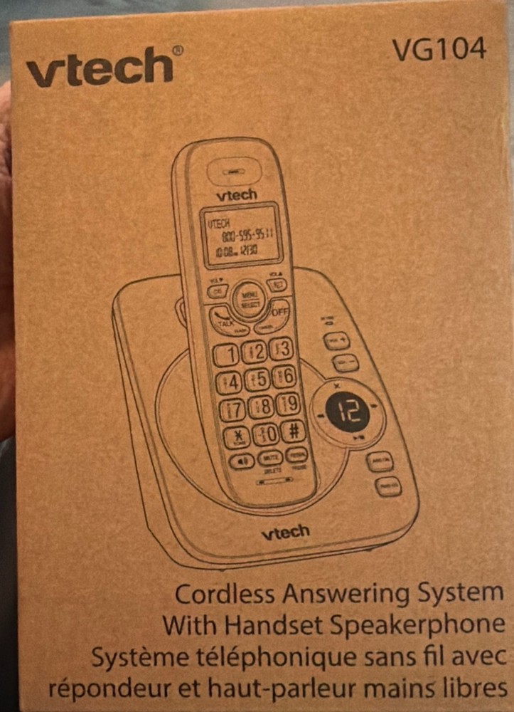 Vetch VG 104 Cordless Answering System With Handset Speaker Phone NEW