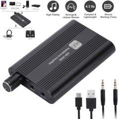 Portable HiFi Headphone Amplifier Amp 3.5mm Headset Amplifier Two-Stage GAIN