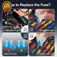 300Pcs Car Fuse Assortment Kit 160 Mini Blade Fuses Automotive + 90 Standard Aut