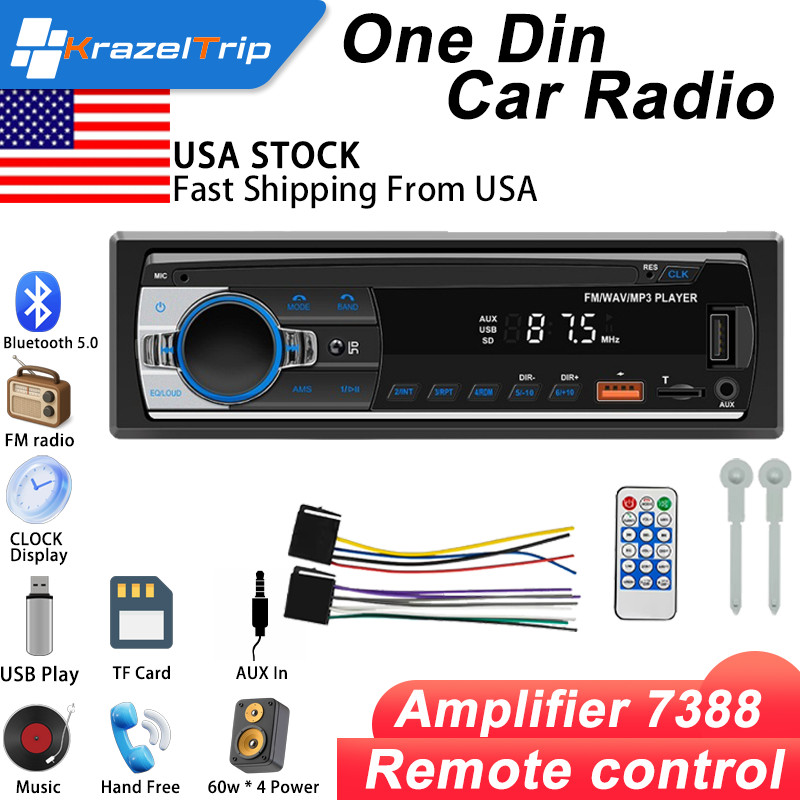 Bluetooth Car Stereo Audio In-Dash Aux Input Receiver SD USB MP3 Radio Player FM