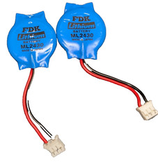 FDK ML2430 3V Rechargeable Lithium Coin Cell Batteries 2-Pin Connector