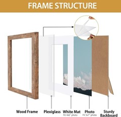 Califortree 5×7 Picture Frame – Can Display Photo 4×6 with 5×7, Rustic Brown