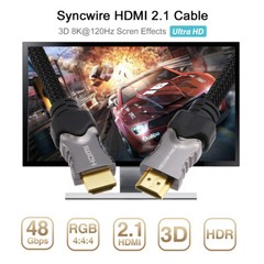Braided HDMI v2.1 Cable High Speed Ethernet -3ft/6ft/10ft/15ft 8K 4K eARC 3D Lot