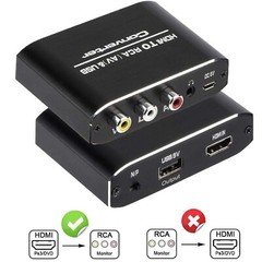 HDMI Input to RCA Output+3.5mm Audio Output HDMI to RCA Converter Adapter