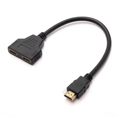 4K HDMI Cable Adapter Male To Dual Female 2.0 Converter 1 in 2 out Y Splitter TV