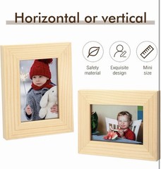 Kigley 6 Pcs 2.5 x 3.5 Inches Picture Frame Mini Rustic Frames brown
