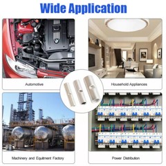 200x Copper Bare Wire Splice Terminals Ferrule Butt Crimp Connectors 22-10 AWG