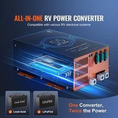 VEVOR RV Converter 55 Amp 110V AC to 12V DC RV Power Converter Battery Charger