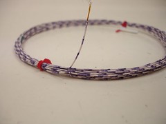 25 feet 26 AWG Silver Plated Copper Kapton Wire White Violet 19 strand SPC