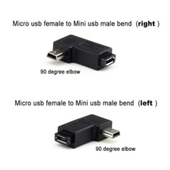 Micro USB to Mini USB Male Female Adapter Data Sync Converter Connectors Angle