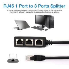 RJ45 1 to 2/3 Ways Splitter Adapter CAT7 CAT6 CAT5 LAN Ethernet Cable Connector