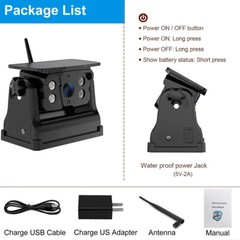 Wireless WiFi Solar Panel Battery Hitch Backup Camera Magnetic For iOS Android