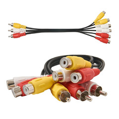 RCA Splitter Cable, 3 RCA Male Jack to 6 RCA Female Plug Splitter Audio Video Av