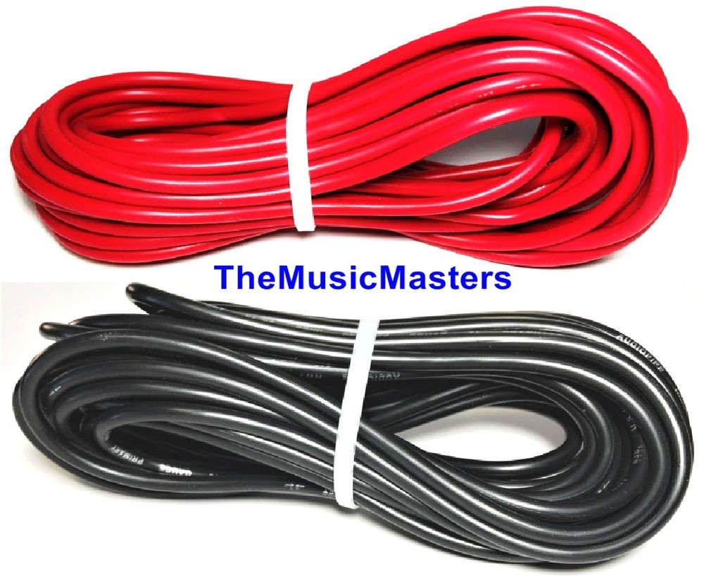 12 Gauge 25′ ft each Red Black Auto PRIMARY WIRE 12V Auto Wiring Car Power Cable