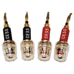 4 Pack Pin Banana Plug to 4mm Female Banana Jack/Speaker Wire(Braided-Type to 4m