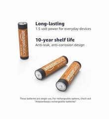 100 Amazon Basics AAA Alkaline High-Performance Batteries 1.5 Volt 10-Year Shelf