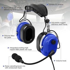 Aviation Pilot Headset with Passive Noise Reduction for Flight School Student…