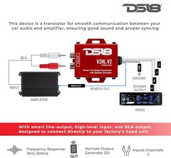 DS18 V2HL.V2 2-Channel Line Output Converter with Speaker Emulator (Remote out)