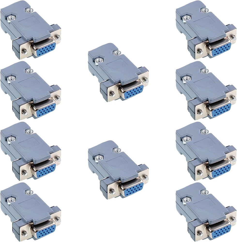10PCS VGA Female DB15 3 Row Solder Cup Connectors Kit Solder Type D-SUB HD15 Po