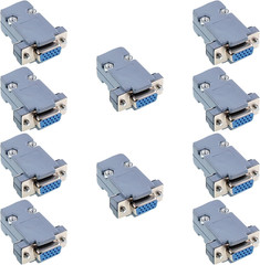 10PCS VGA Female DB15 3 Row Solder Cup Connectors Kit Solder Type D-SUB HD15 Po