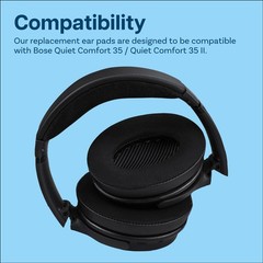 Replacement Ear Pads for Bose QC35/QC35 II – Cooling Gel Cushions (Black)