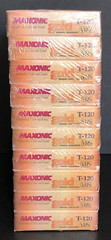 Maxonic Gold Blank VHS 10 Pack High Grade T-120 NEW SEALED 6 Hours Color & Sound