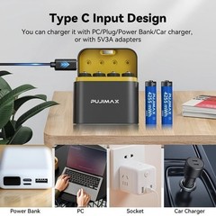 4 Packs 4255mWh AA 1.5V Rechargeable Lithium Batteries + Fast Charger Box NEW