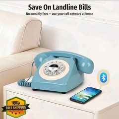 Sangyn Retro Bluetooth Landline Phone Cordless Handset Speakerphone