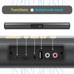 Wireless Bluetooth TV Sound Bar Theater Subwoofer Soundbar Computer Speaker 22”