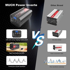 Pure Sine Wave Power Inverter 1500W 3000 4000Watt 12V 24V dc to 110V 120V ac LCD