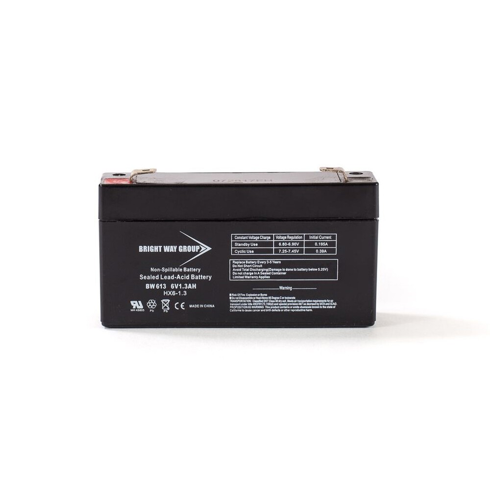 Bright Way Group 6V 1.3AH SLA Battery F1 Terminal Rechargeable Sealed Lead Acid