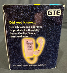 NOS GTE 2554 Compact Wall Touch Telephone Ash Tone/Pulse Ringer Volume Control