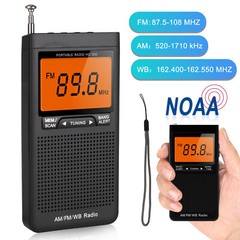 Pocket AM FM Radio Auto-Search NOAA Emergency Receiver Battery Operated Portable