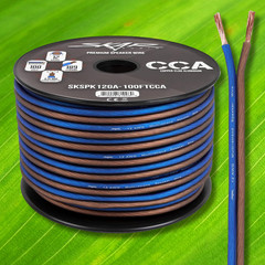 12 Gauge CCA Car Audio Speaker Wire – 100 Feet (Matte Brown/Blue)