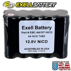 Exell 12 V 1000 mAh (10xAA) NiCd Battery Pack w/ Tabs