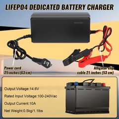 14.6V 10A LiFePO4 Battery Charger for 12V Lithium Iron Phosphate Batteries – …