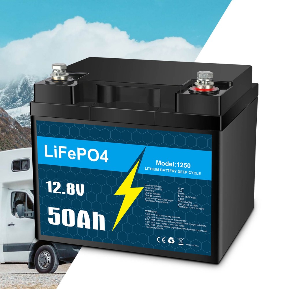 12V 50Ah LiFePO4 Lithium Battery 50A BMS Deep Cycles for Trolling Motor Solar