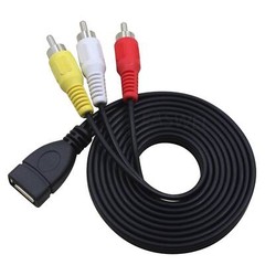 USB 2.0 A Female to 3 RCA Male Audio Video AV Adapter Cable for PC TV Sweet