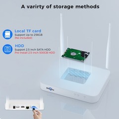 Hiseeu 10CH NVR 3MP 2.4G/5G WIFI Outdoor Audio Security Camera System CCTV HDD