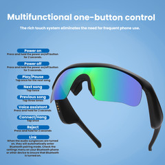 Polarized Sport Sunglasses With Bluetooth UV400 Hi-Fi Music for Running&Cycling