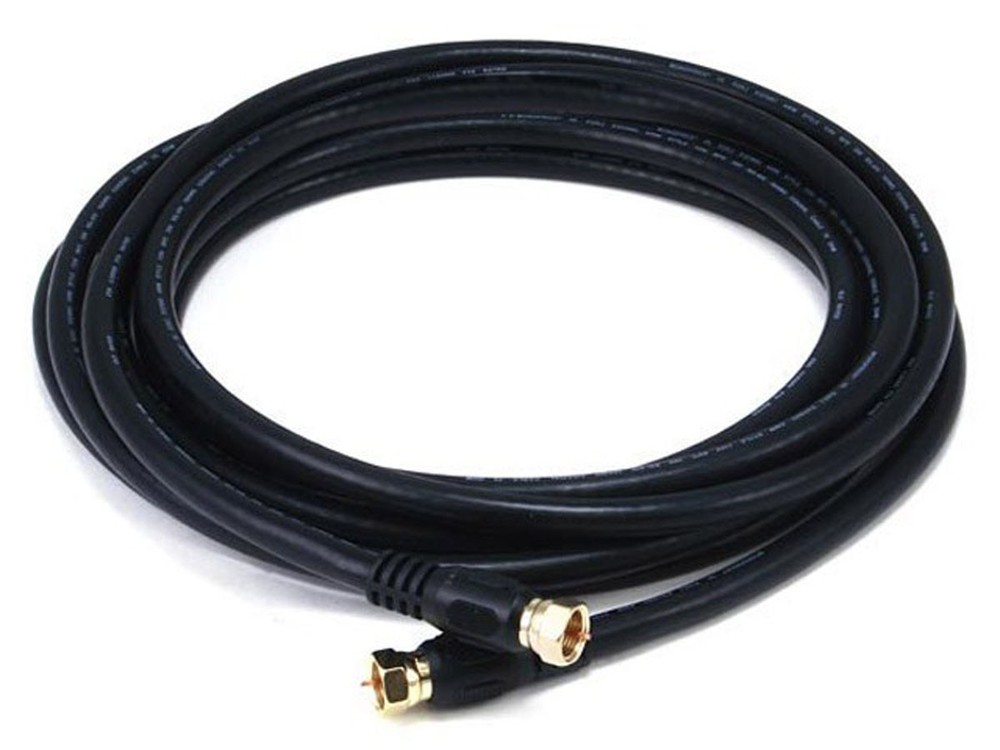 6ft RG6 (18AWG) 75Ohm Quad Shield CL2 Coaxial Cable w/ F Type Connector 3031