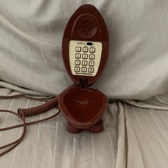 Sports Illustrated Football Phone Retro Brown Corded Telephone Mute Redial